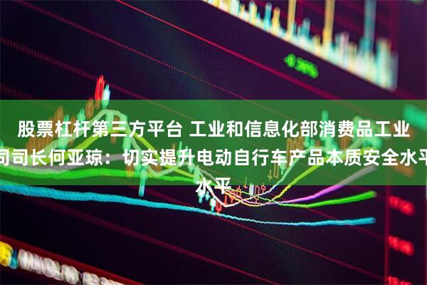 股票杠杆第三方平台 工业和信息化部消费品工业司司长何亚琼：切实提升电动自行车产品本质安全水平